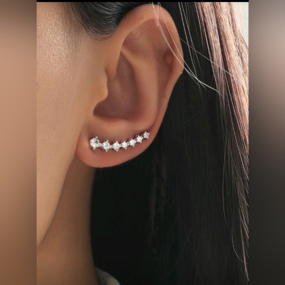 New Rhinestone Detail Ear Climbing Earrings
